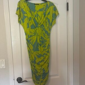 Velvet brand summer dress in lime green and teal